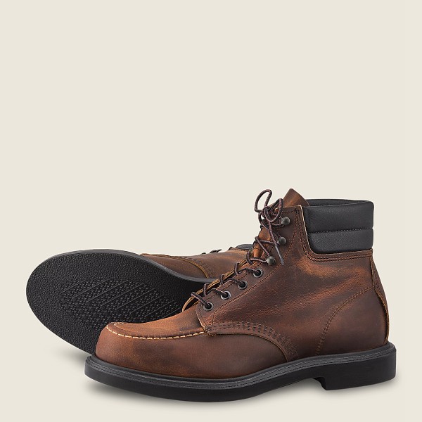 Red Wing Mens Heritage Boots - Classic Supersole - 6-inchr Rough & Tough Leather - Dark Brown - BIQ3